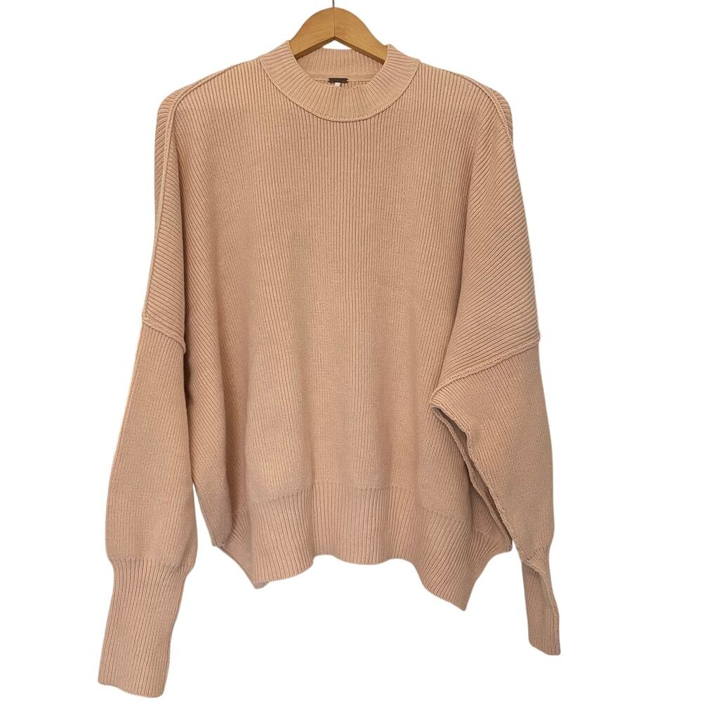 Free People Easy Street Tunic Sweater OB991232 OVersized Peach Sweater XS